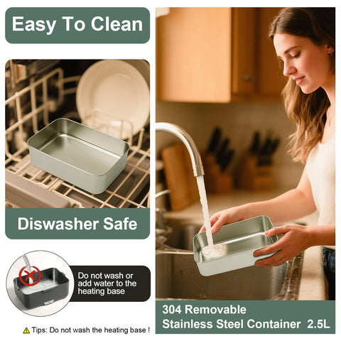 Detachable stainless steel container easy to clean after meals