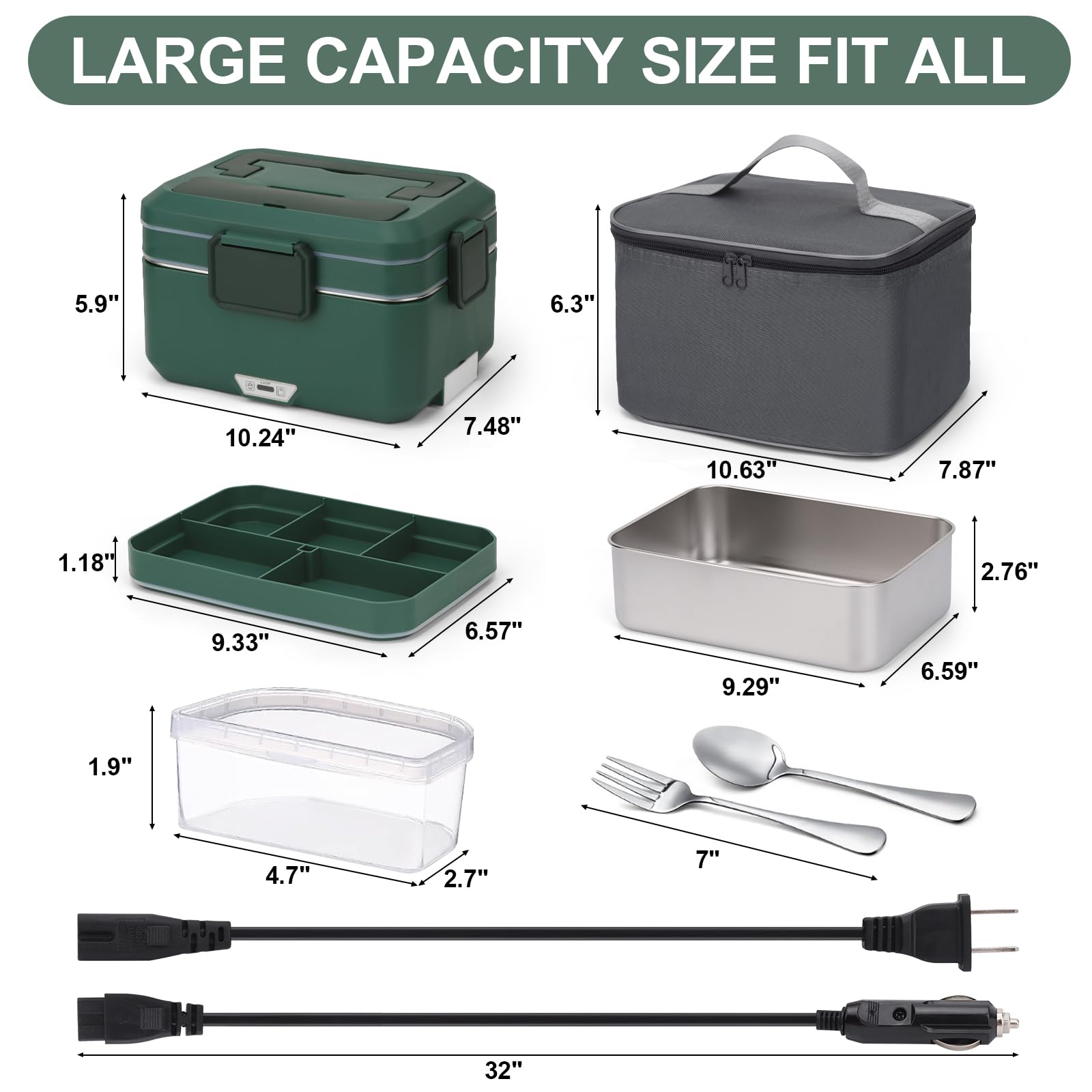 Includes stainless steel cutlery for convenient meals