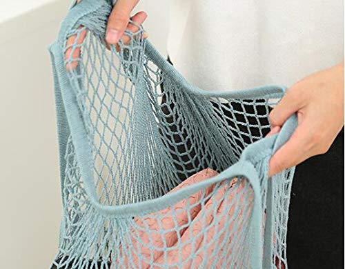 JM-capricorns long-handle mesh bags for comfortable carrying groceries