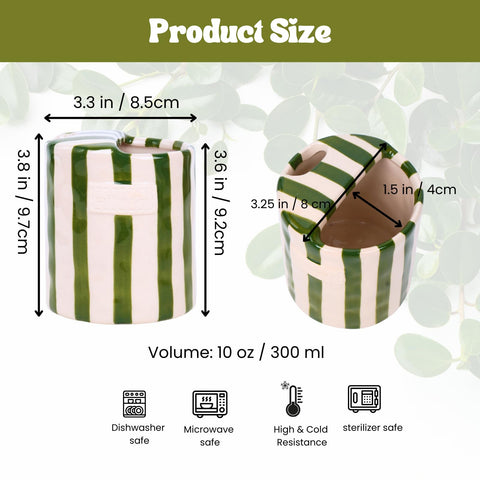 JMCRATE green-striped exterior adds vibrant charm to kitchen or desk.