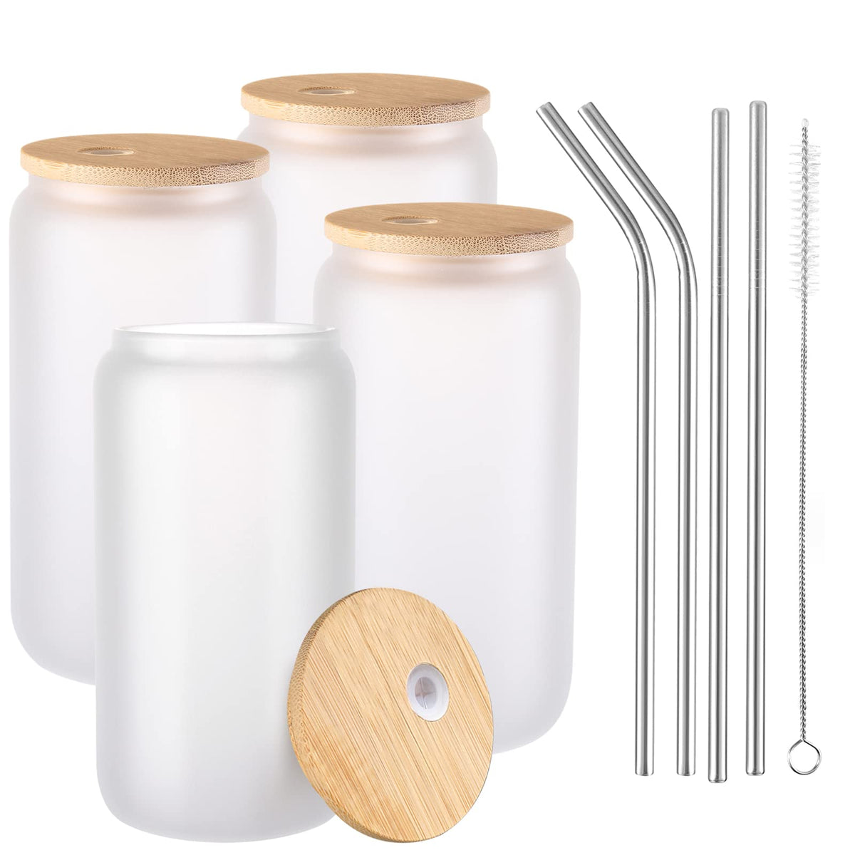 JMScape sublimation beer can glass 4pc set for customizable party drinks.