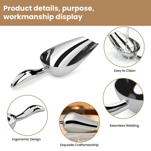 Jmulriu 12oz scoop fits standard dispensers, saving kitchen space.