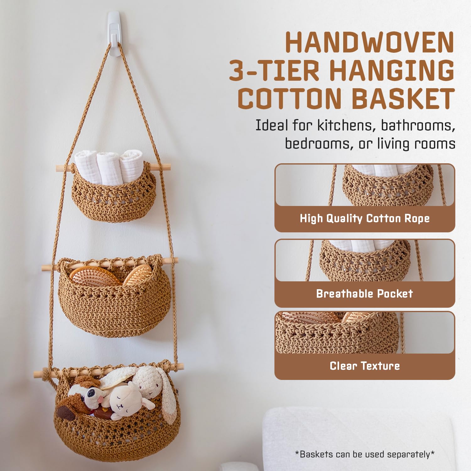 JMZ E Home hanging kitchen storage for fruit vegetables or towels
