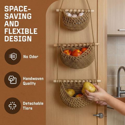 JMZ E Home macrame wall basket adds boho decor and storage