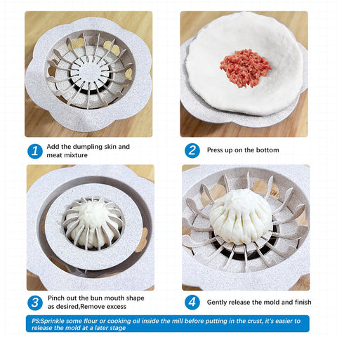 jnhuy Baozi Maker shows food-grade PP material for safe dough shaping.