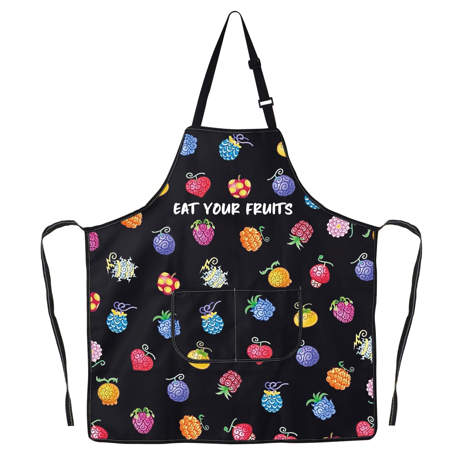 JNIAP Devil Fruits Kitchen Apron showing durable waterproof fabric for daily cooking