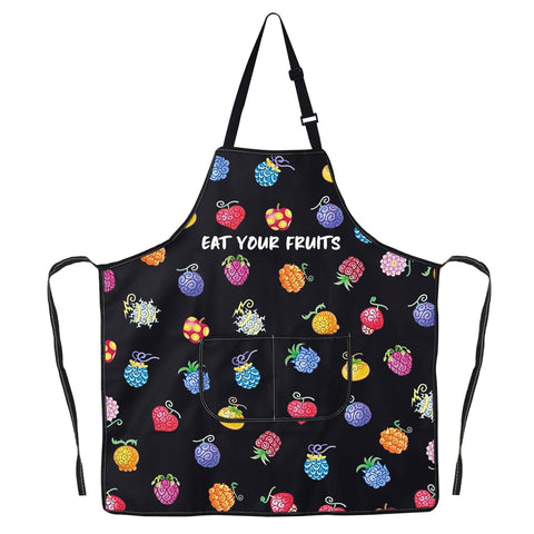 JNIAP Devil Fruits Kitchen Apron showing durable waterproof fabric for daily cooking