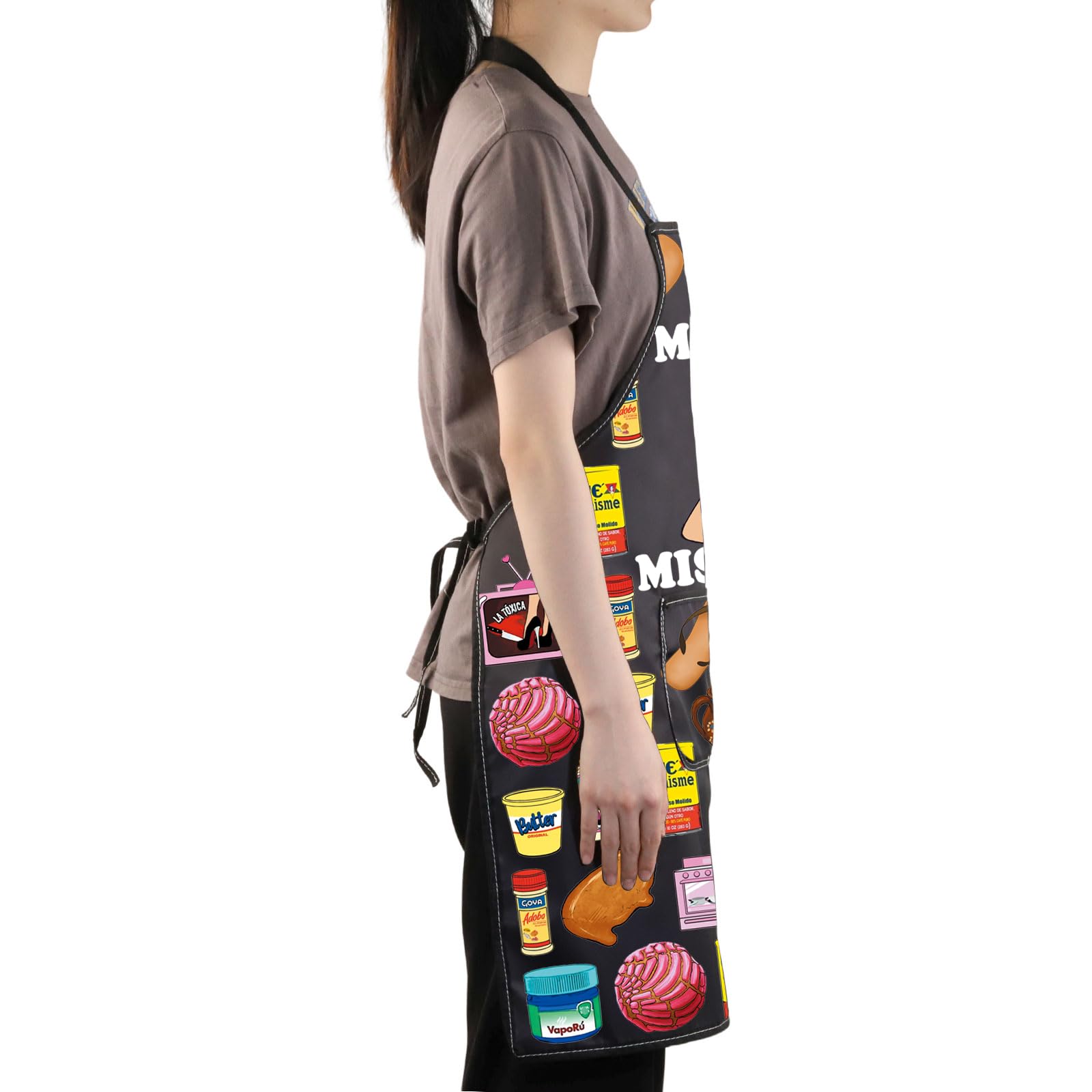 JNIAP Latina Mom Apron clear print design, gift-ready for various occasions.