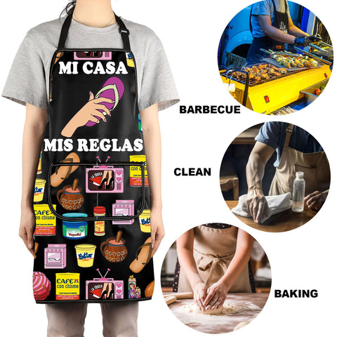 JNIAP Latina Mom Apron multifunctional uses for cooking, baking, grilling, and gardening.