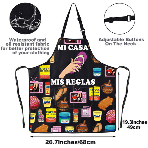 JNIAP Latina Mom Apron neck adjustment detail for a comfortable, customized fit.