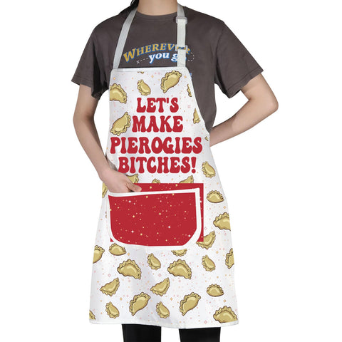JNIAP Pierogi Apron adjustable neck for comfortable fit during long cooking.