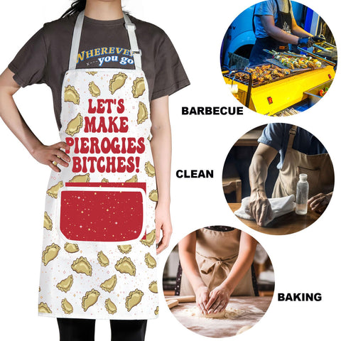 JNIAP Pierogi Apron gift ready packaging makes a thoughtful dumplings gift.