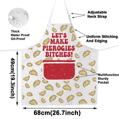 JNIAP Pierogi Apron waterproof material protects clothes from splashes.