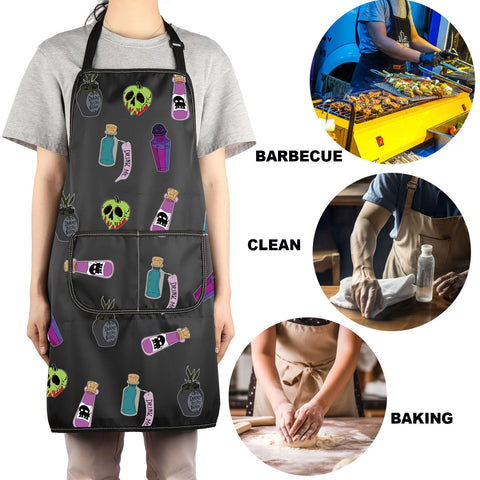 JNIAP Villain Poison Apron care wipe: easy wipe-clean surface after stains.