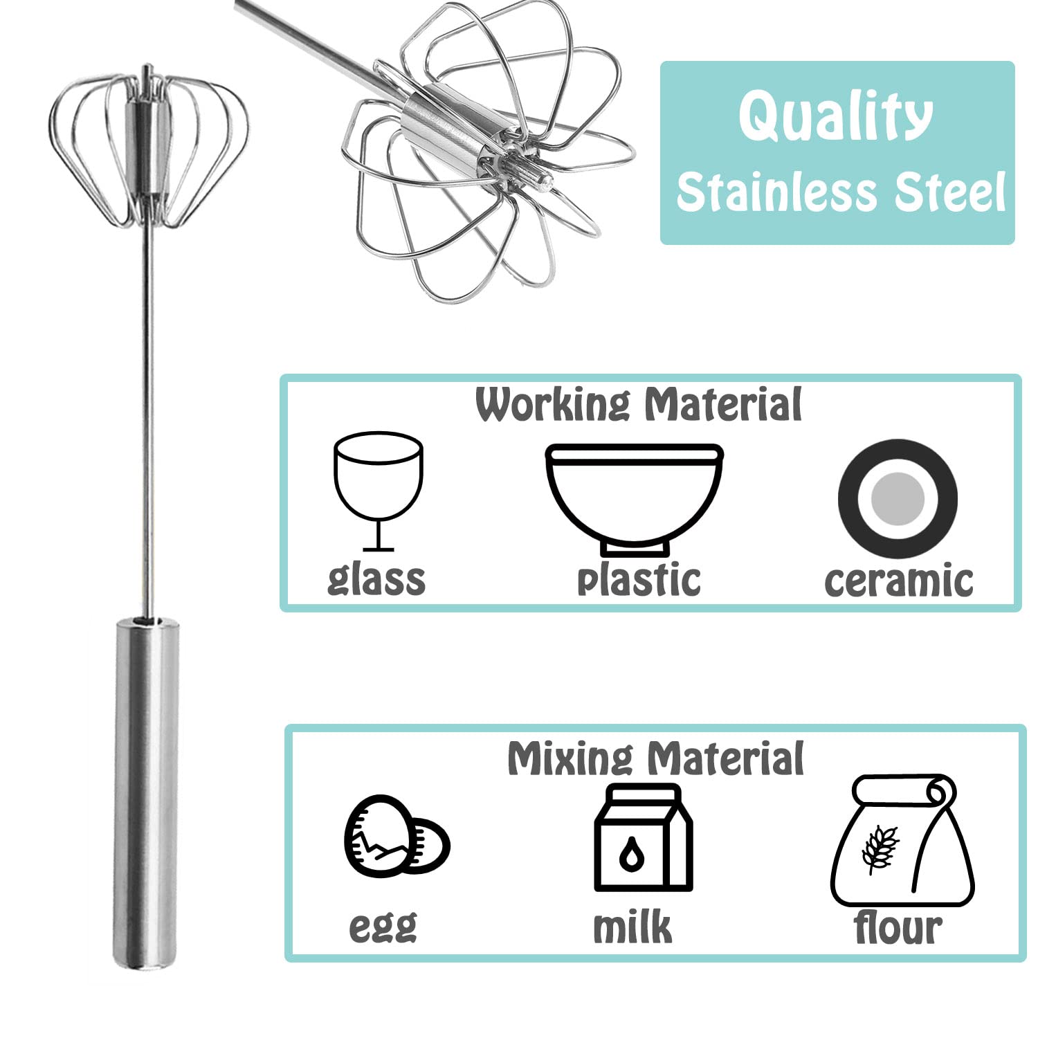 Jninexiu hand-push rotary mixer for hands-free, consistent mixing in bowls.