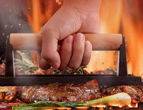 JNXHON barbecue press flat surface delivers even contact for crispy results