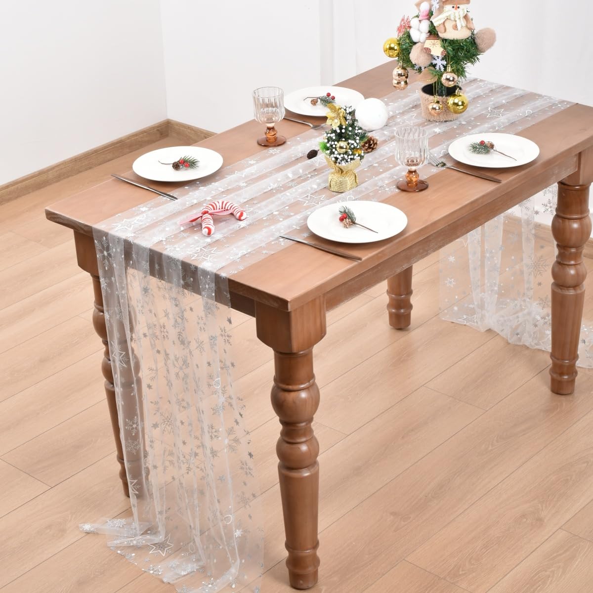 Joanlody winter wedding table runner frames elegant centerpieces