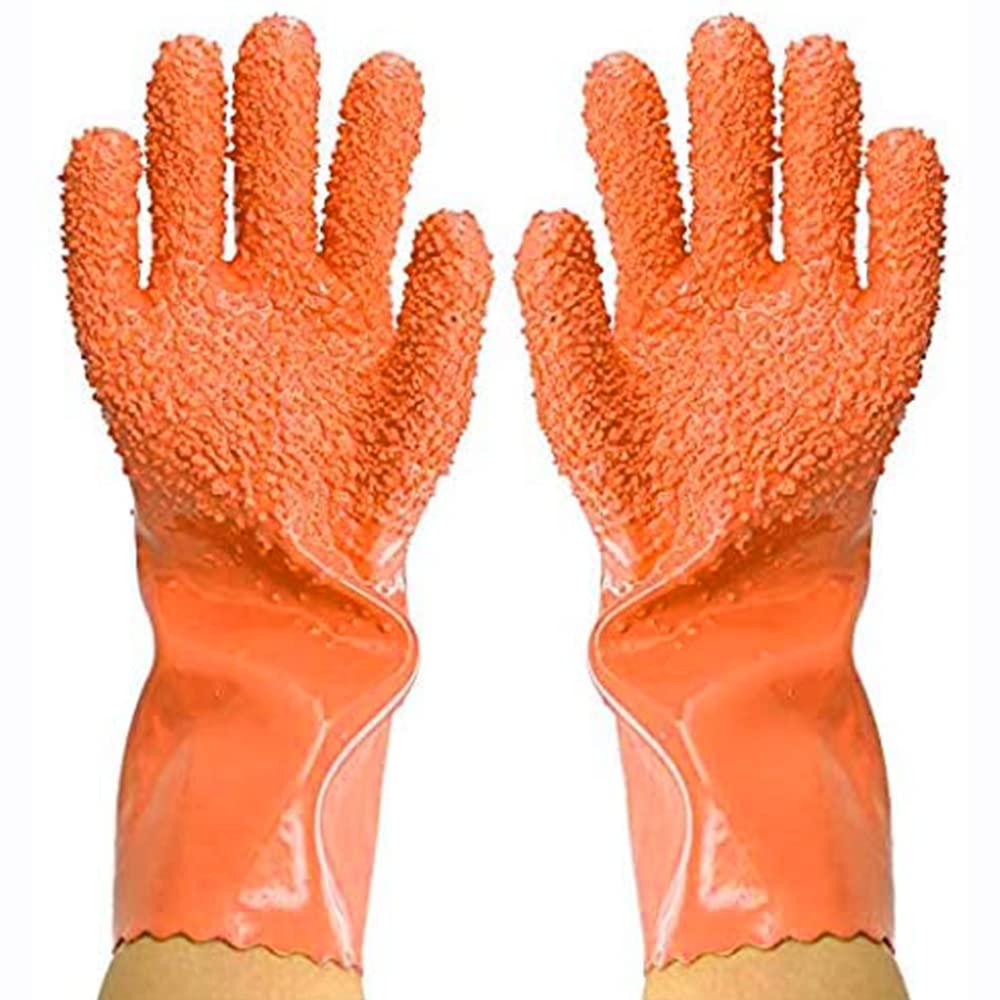 JOBEDE Peel gloves with nubs in rose red, easy peeling for potatoes and vegetables