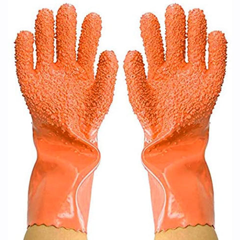 JOBEDE Peel gloves with nubs in rose red, easy peeling for potatoes and vegetables