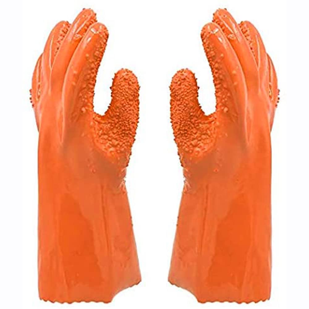 JOBEDE Peeling nubs design on rose red gloves for safer peeling