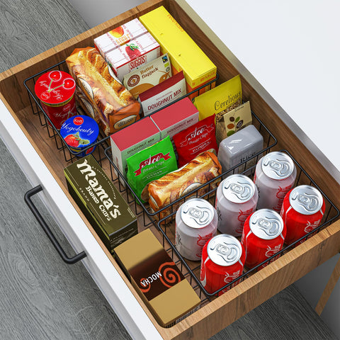 Joben Oligey kitchen pantry organization with sturdy metal wire baskets