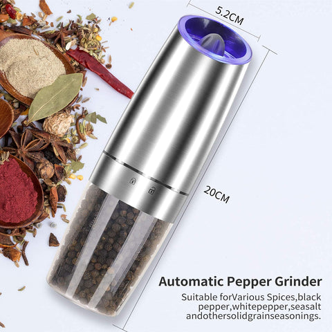 JOBKIM Gravity Grinder glass body shows spice levels for quick refills.