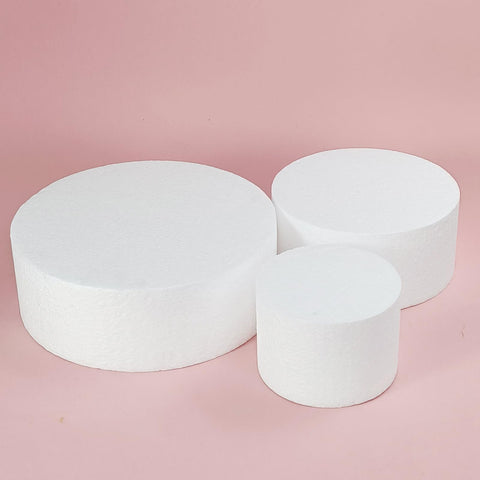 JOBVERT 3-tier dummy cake display arranged for wedding display with elegant white finish.