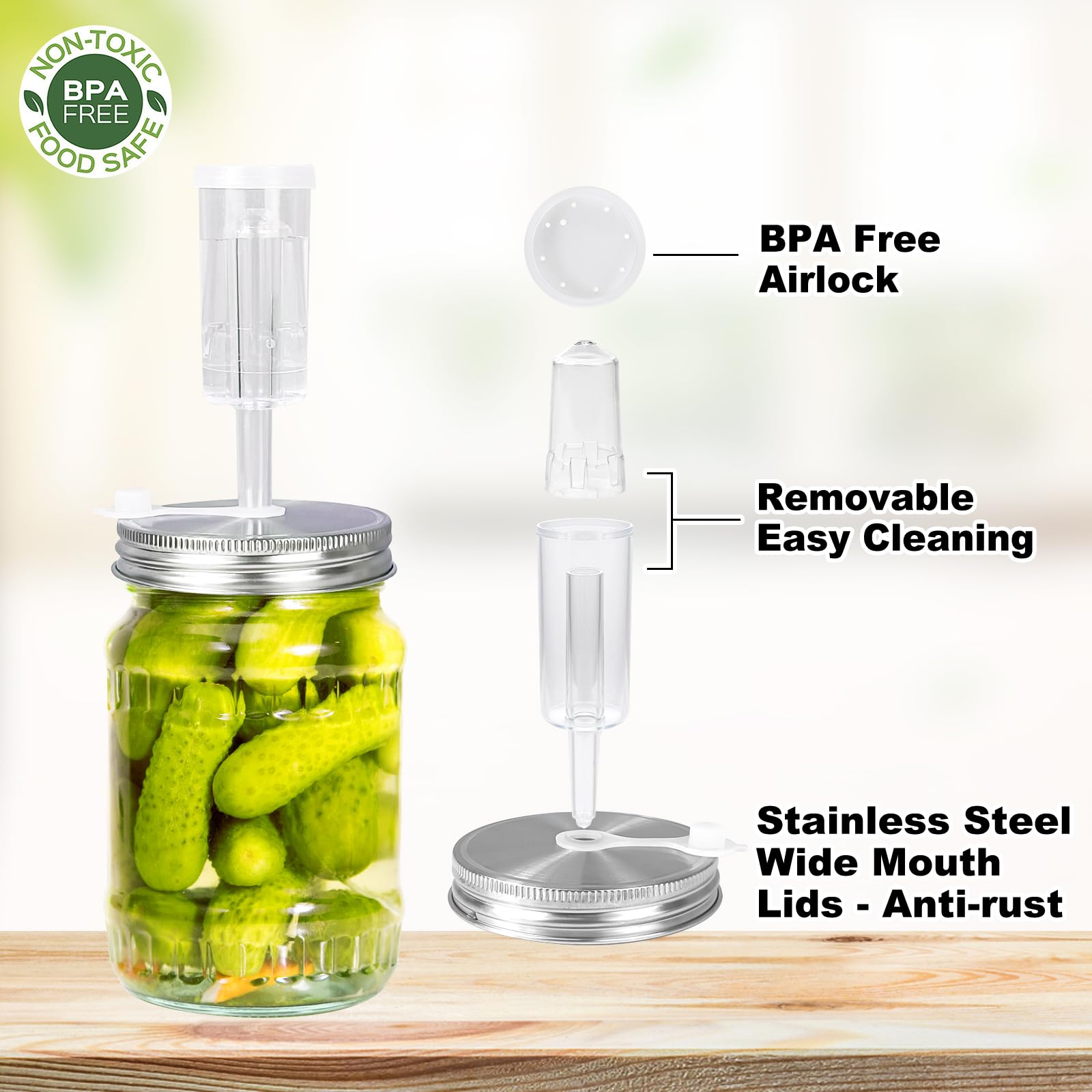 JOBVERT glass weight provides stable support for 86mm jars during fermentation