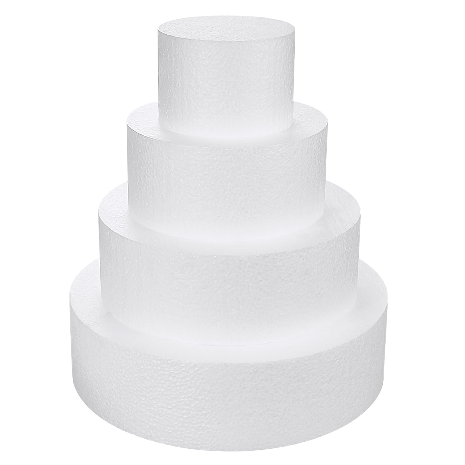 JOBVERT four-tier foam cake dummy side view, ideal for decorating practice.