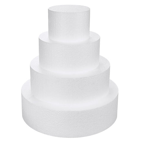 JOBVERT four-tier foam cake dummy side view, ideal for decorating practice.
