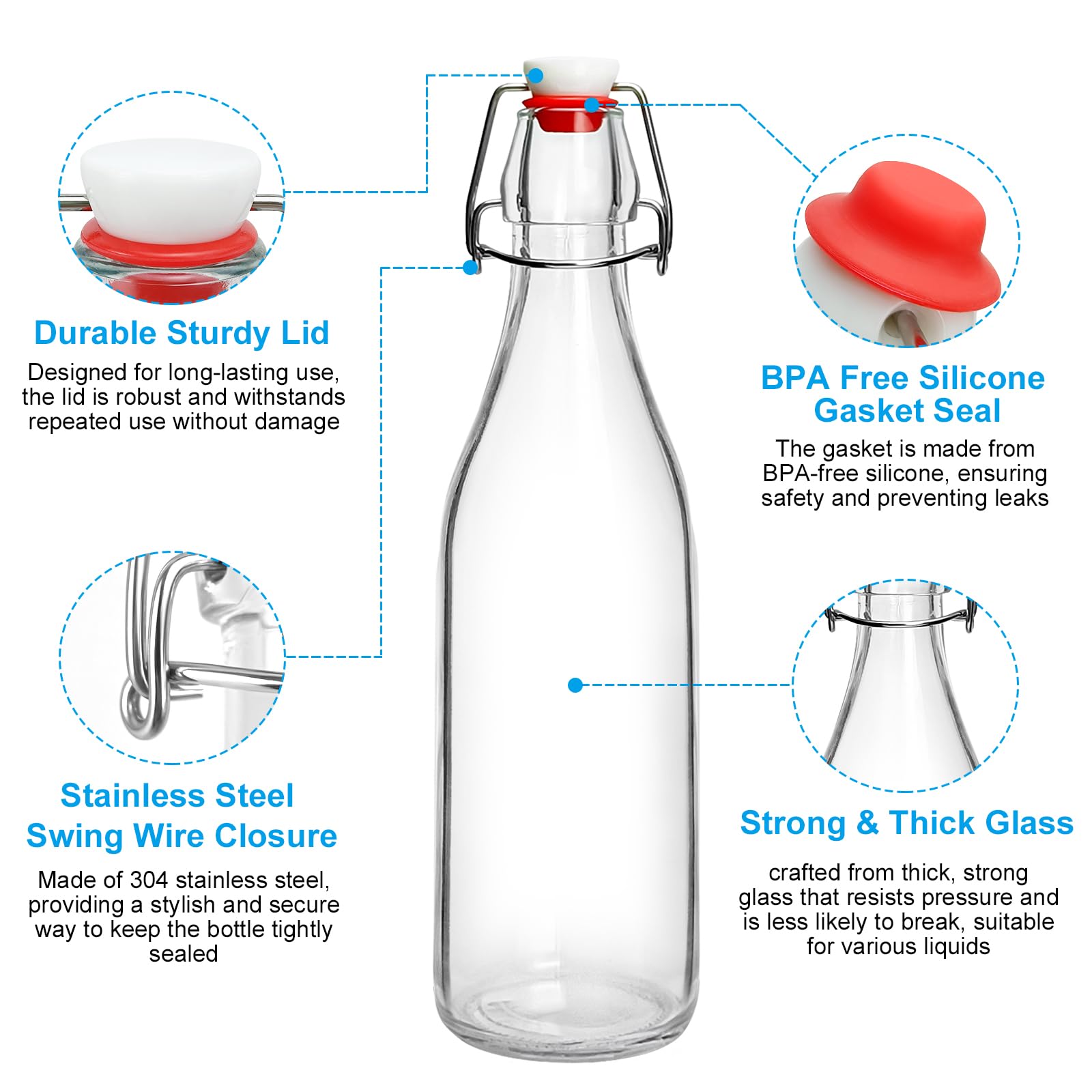 JOBVERT kombucha fermentation bottle 16oz for controlled brewing