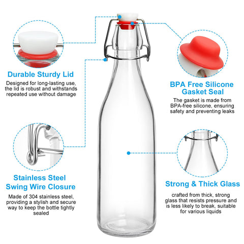 JOBVERT kombucha fermentation bottle 16oz for controlled brewing