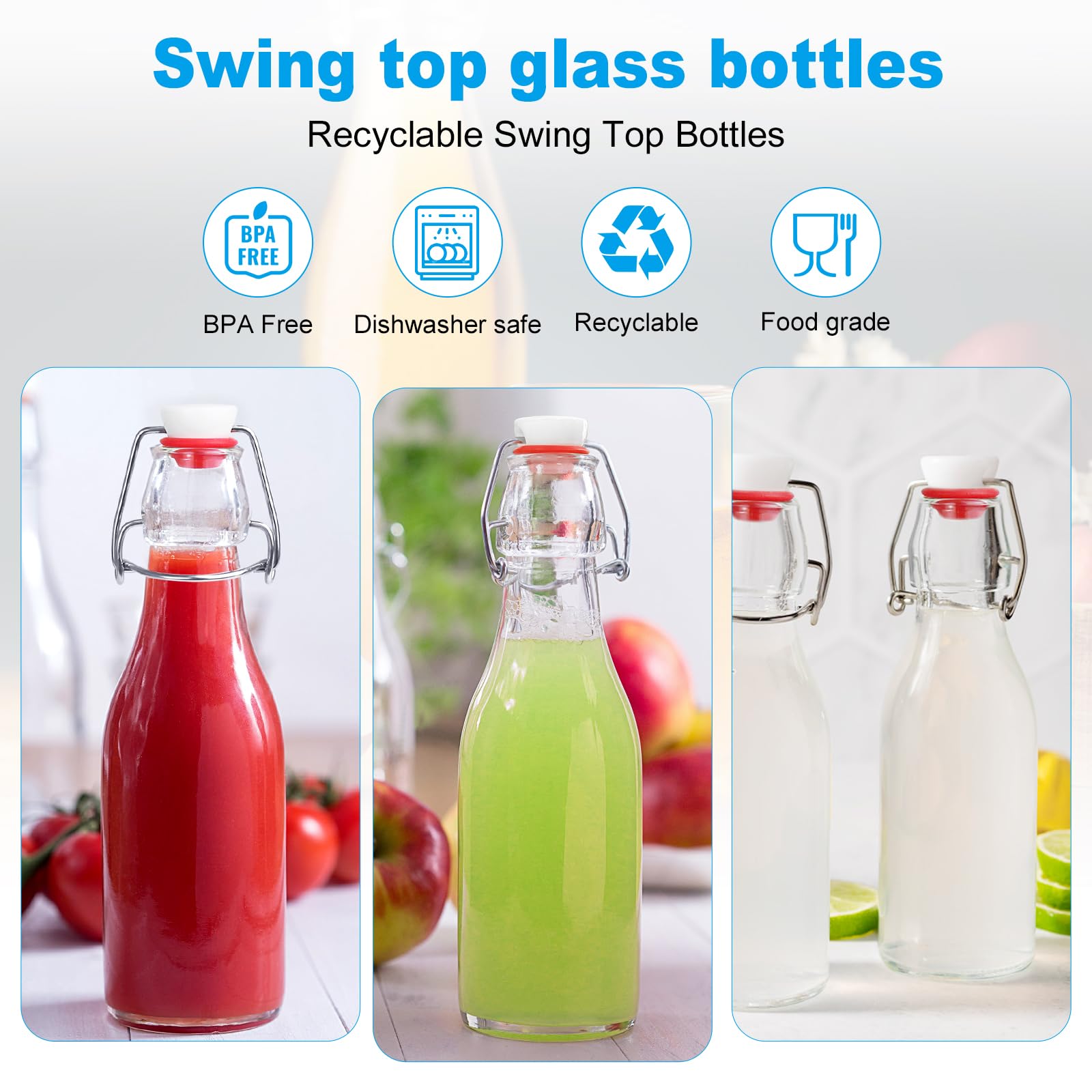 JOBVERT Protective foam packaging ensures safe delivery of swing-top bottles.