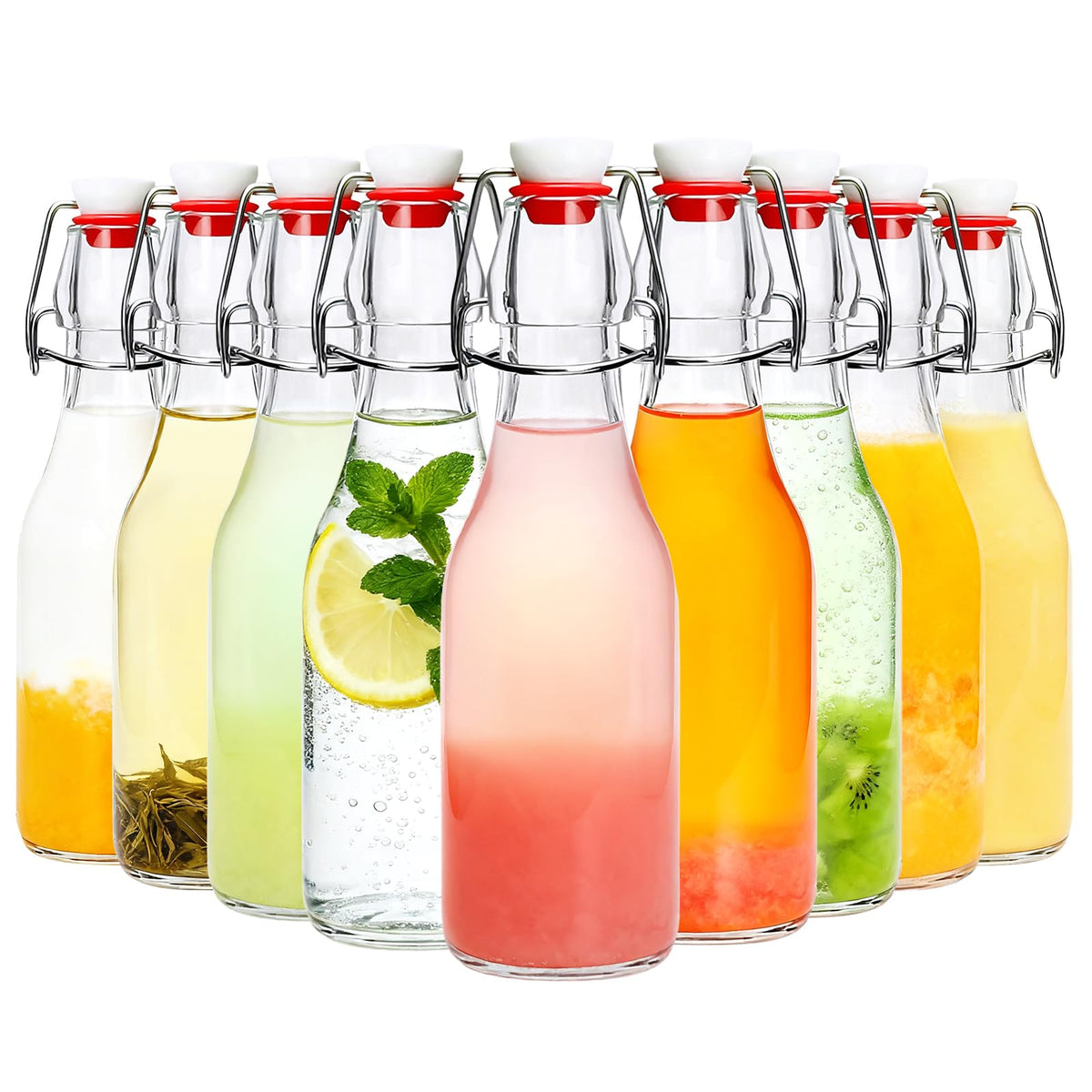 JOBVERT Swing Top Bottle 8.5oz with airtight closure keeps beverages fresh.