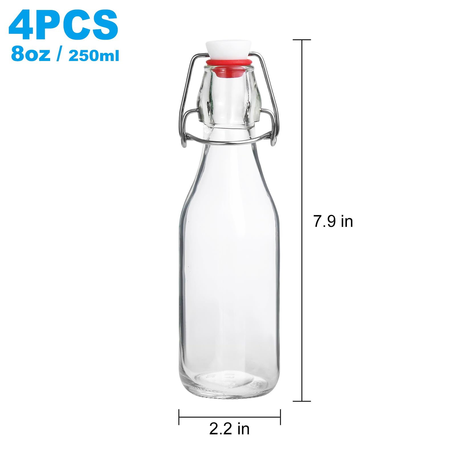 JobVERT swing top bottle 8.5oz airtight closure prevents leaks and preserves freshness.