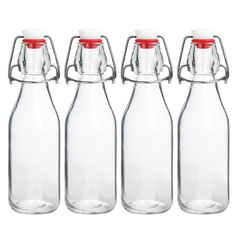 JobVERT swing top bottle 8.5oz with pour spout for easy serving and resealing.