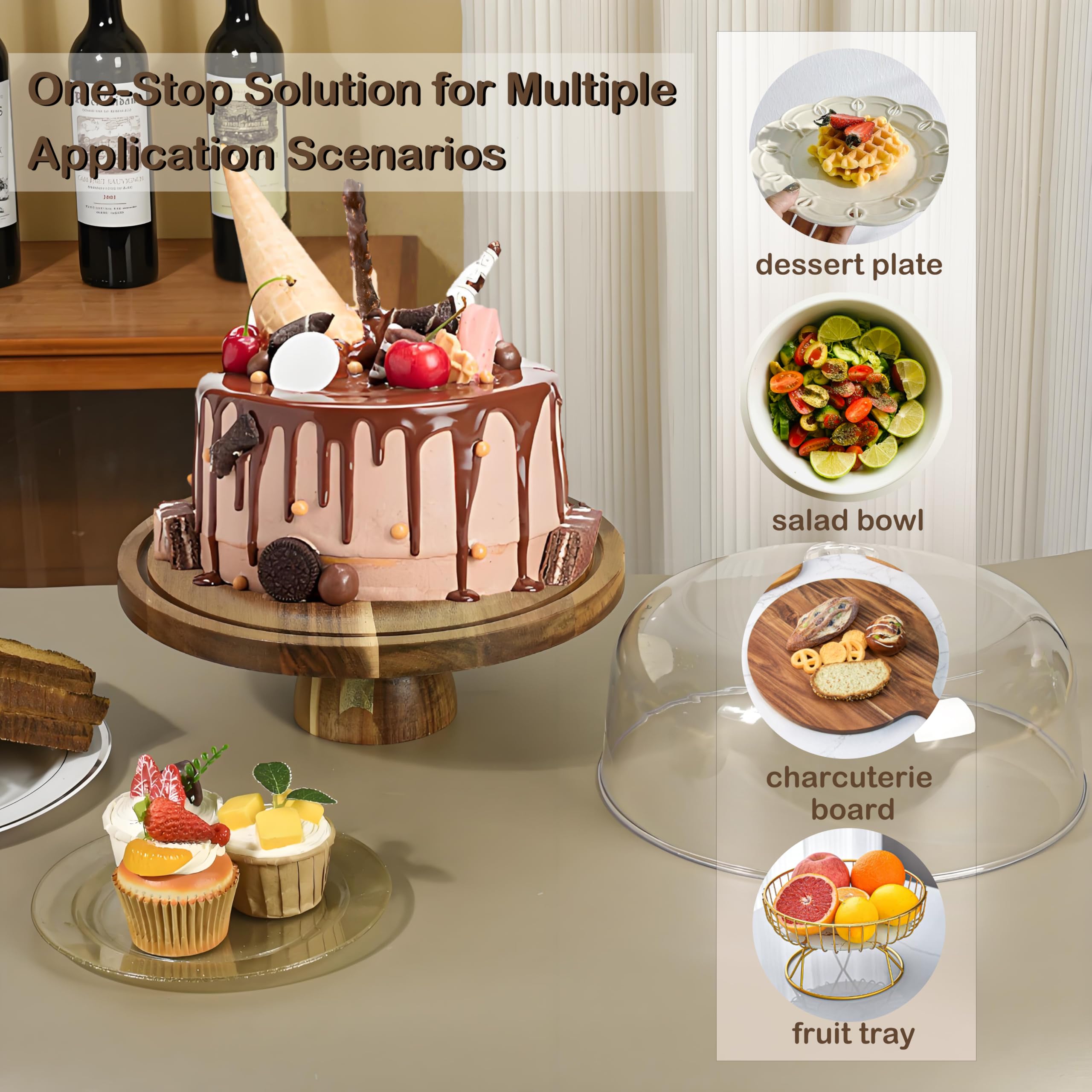 JOCHER sturdy acacia base supports heavy cakes securely