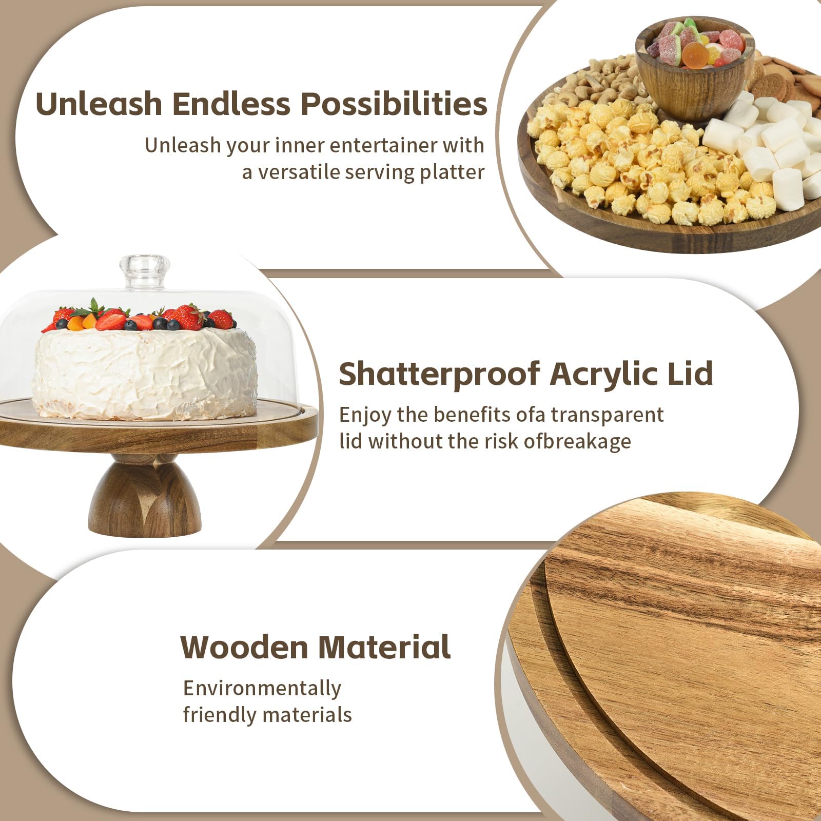 JOCHER tall acrylic dome provides crystal-clear visibility for pastries