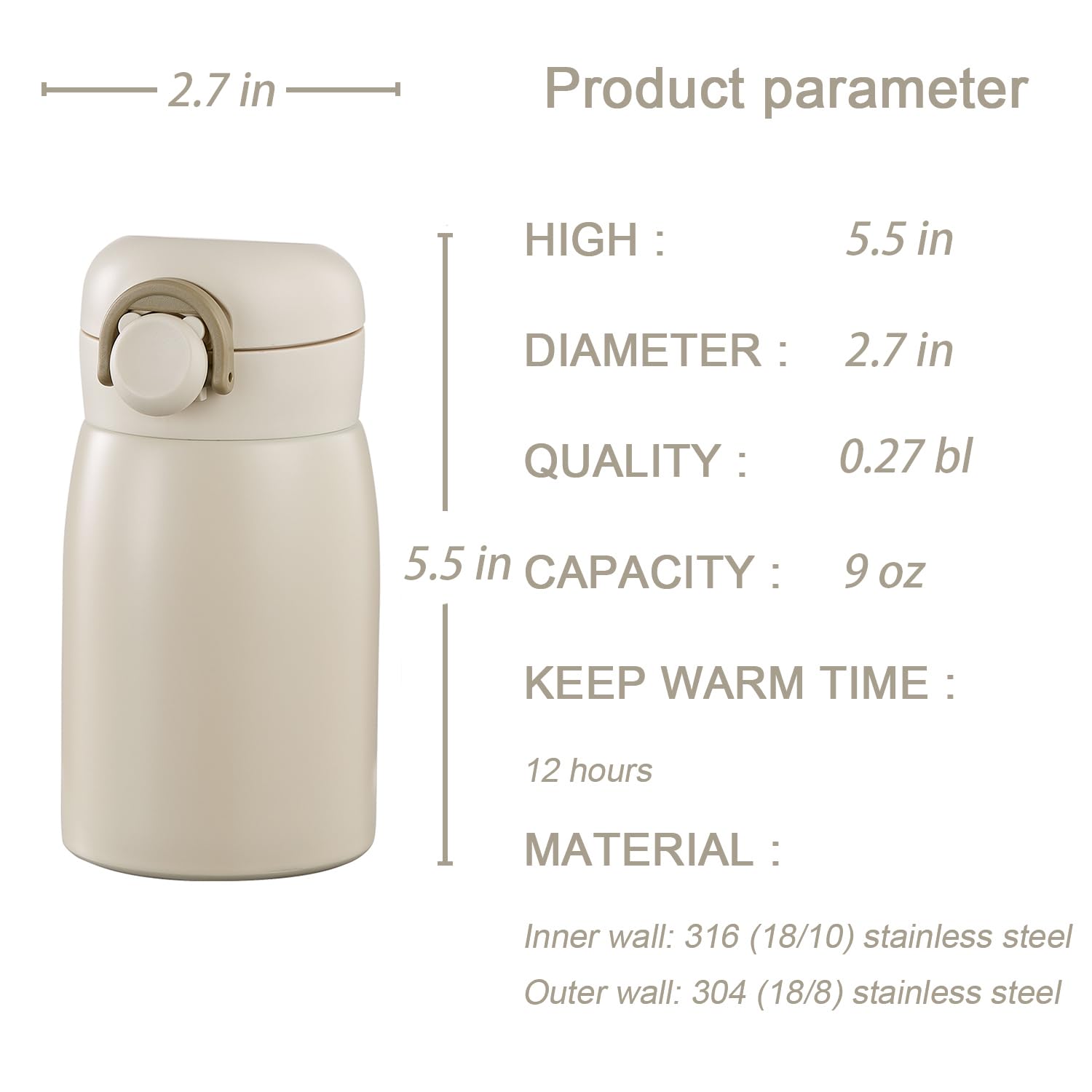 Jocoiot thermos flip lid enables quick one-handed sipping