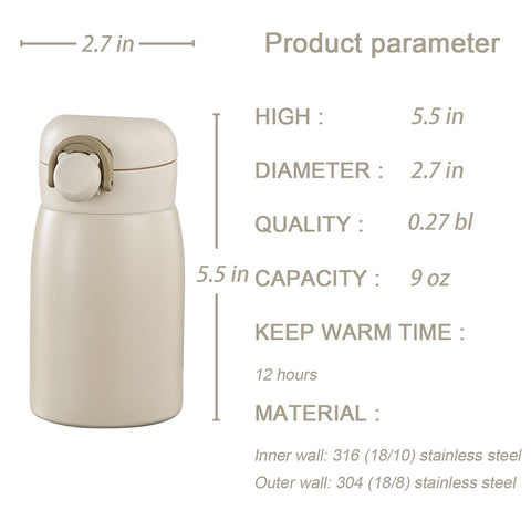 Jocoiot thermos flip lid enables quick one-handed sipping