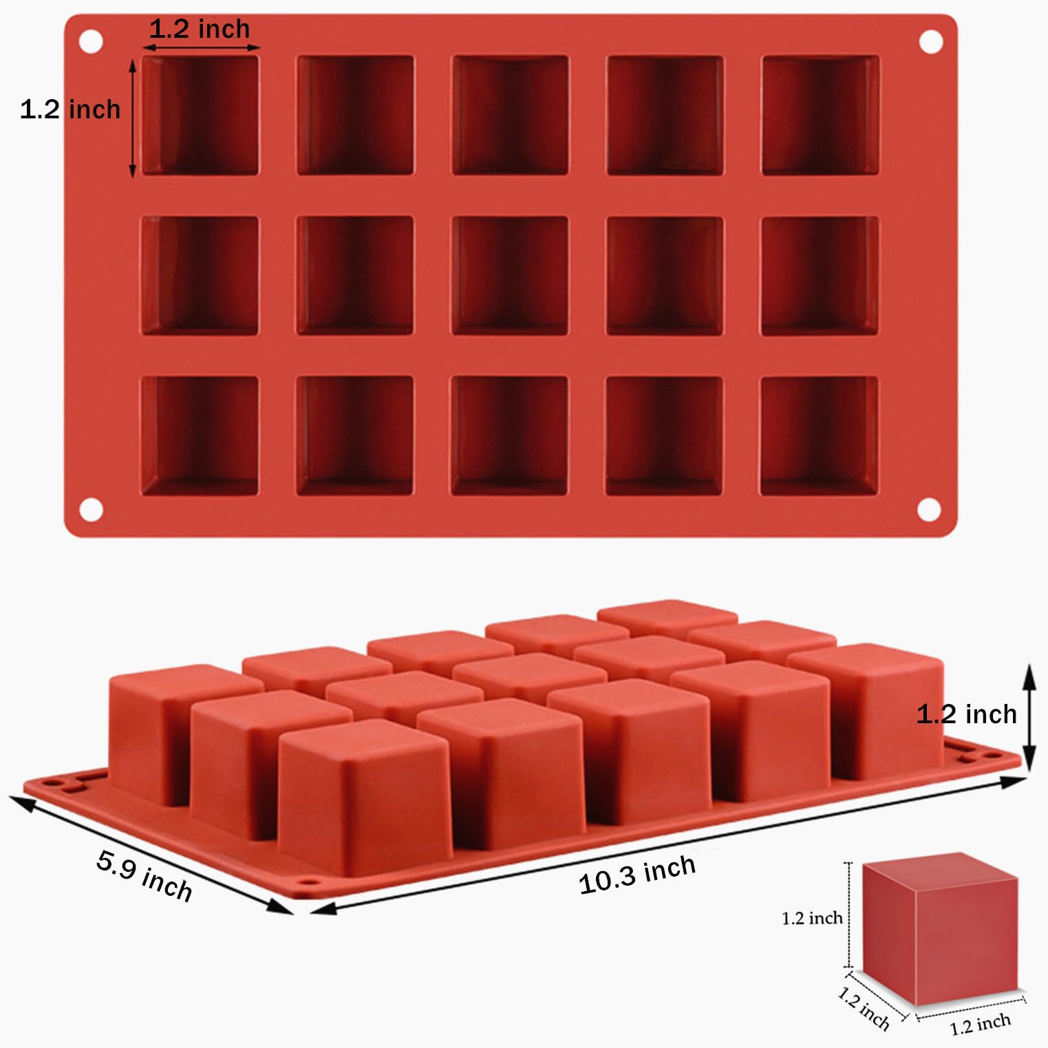 JOERSH easy release silicone cube mold demonstrating cube removal.
