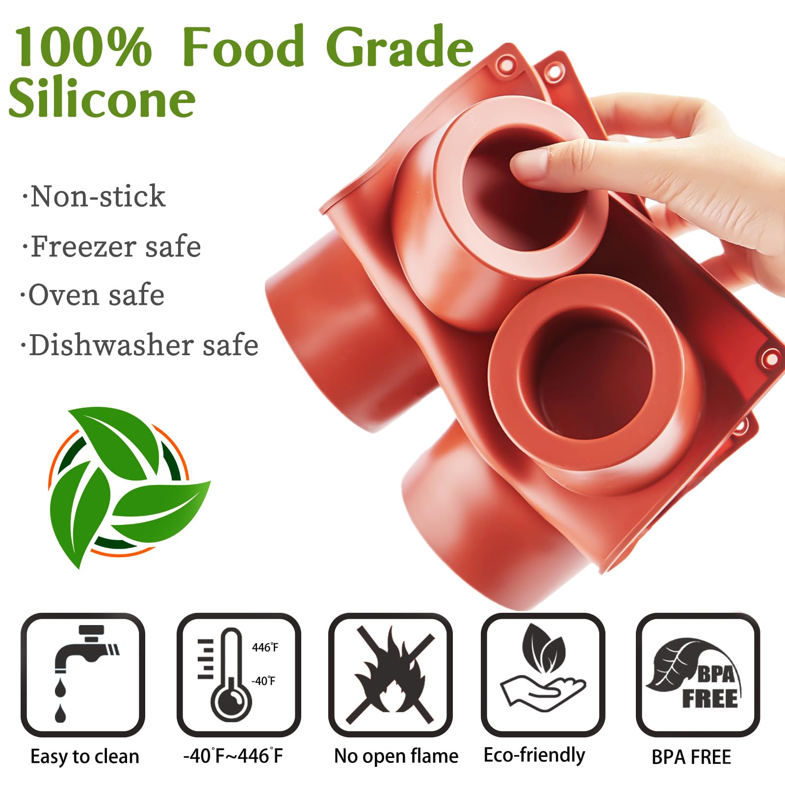 JOERSH closeup of nonstick silicone mold for easy release.
