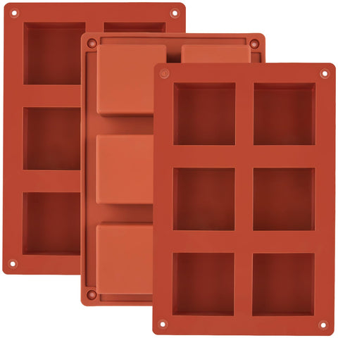 JOERSH square mold set with six cavities shown on a kitchen countertop for bite-size treats.