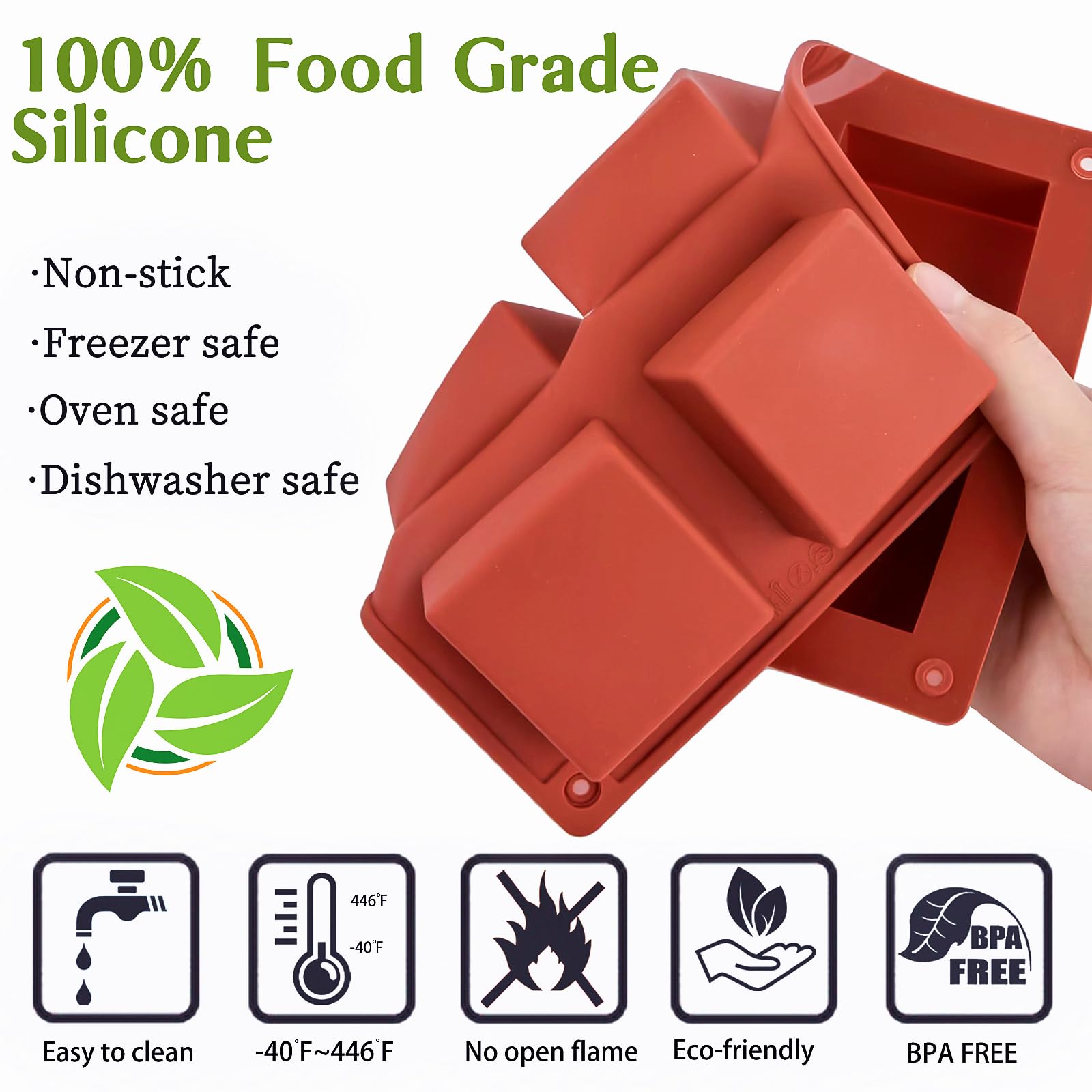 JOERSH brownie bites formed with the square mold for uniform portions.