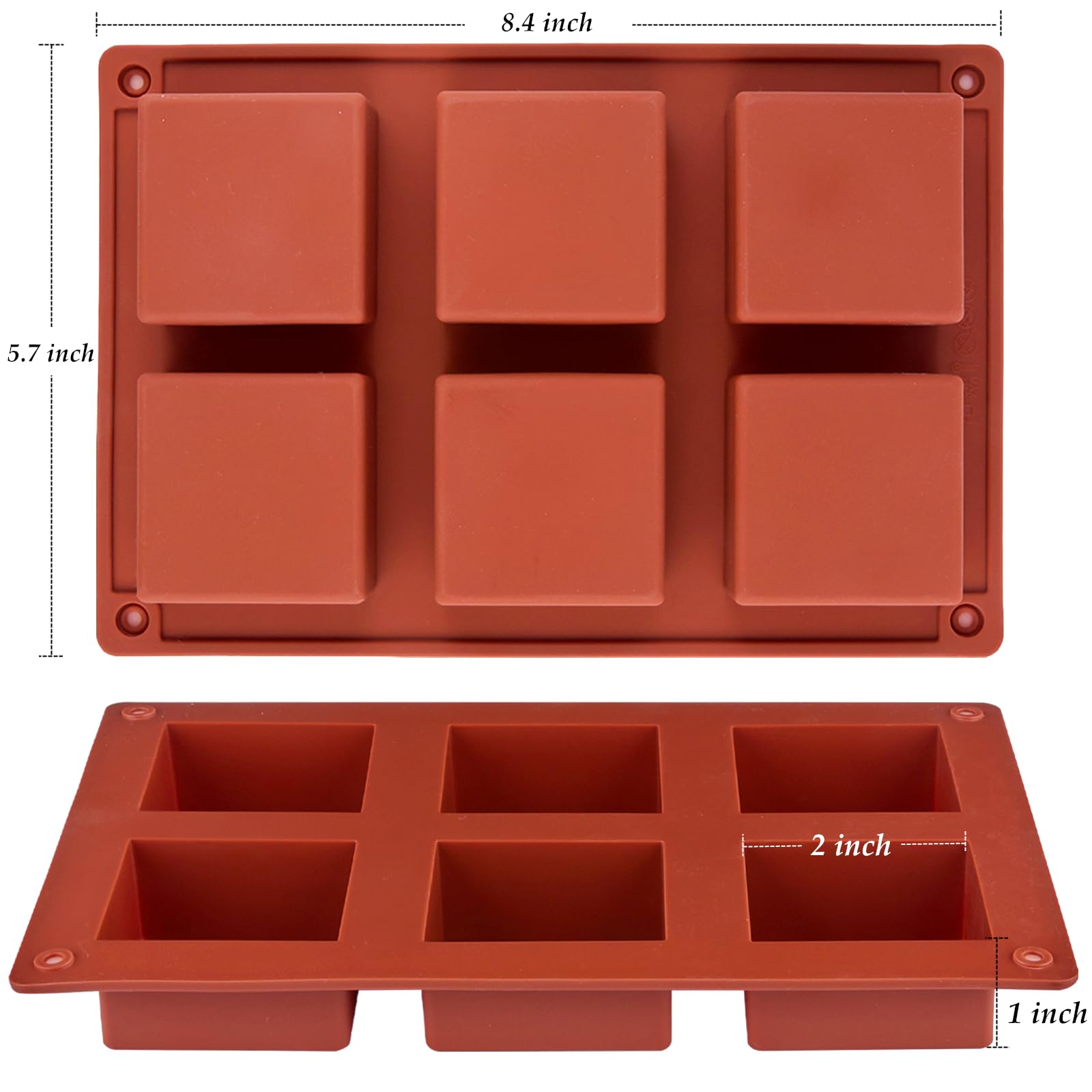 Close-up of JOERSH square mold cavities highlighting flexible silicone release.