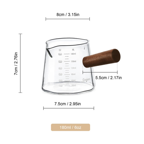 Joeyan glass stays clear and easy to clean after measuring strong ingredients