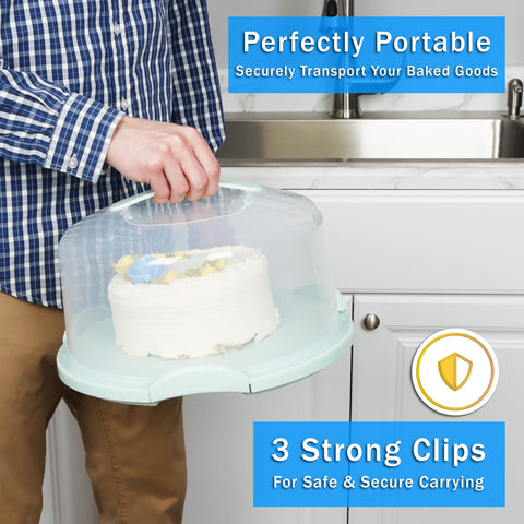 JOEY'Z 13-inch cake container protects round cakes during travel