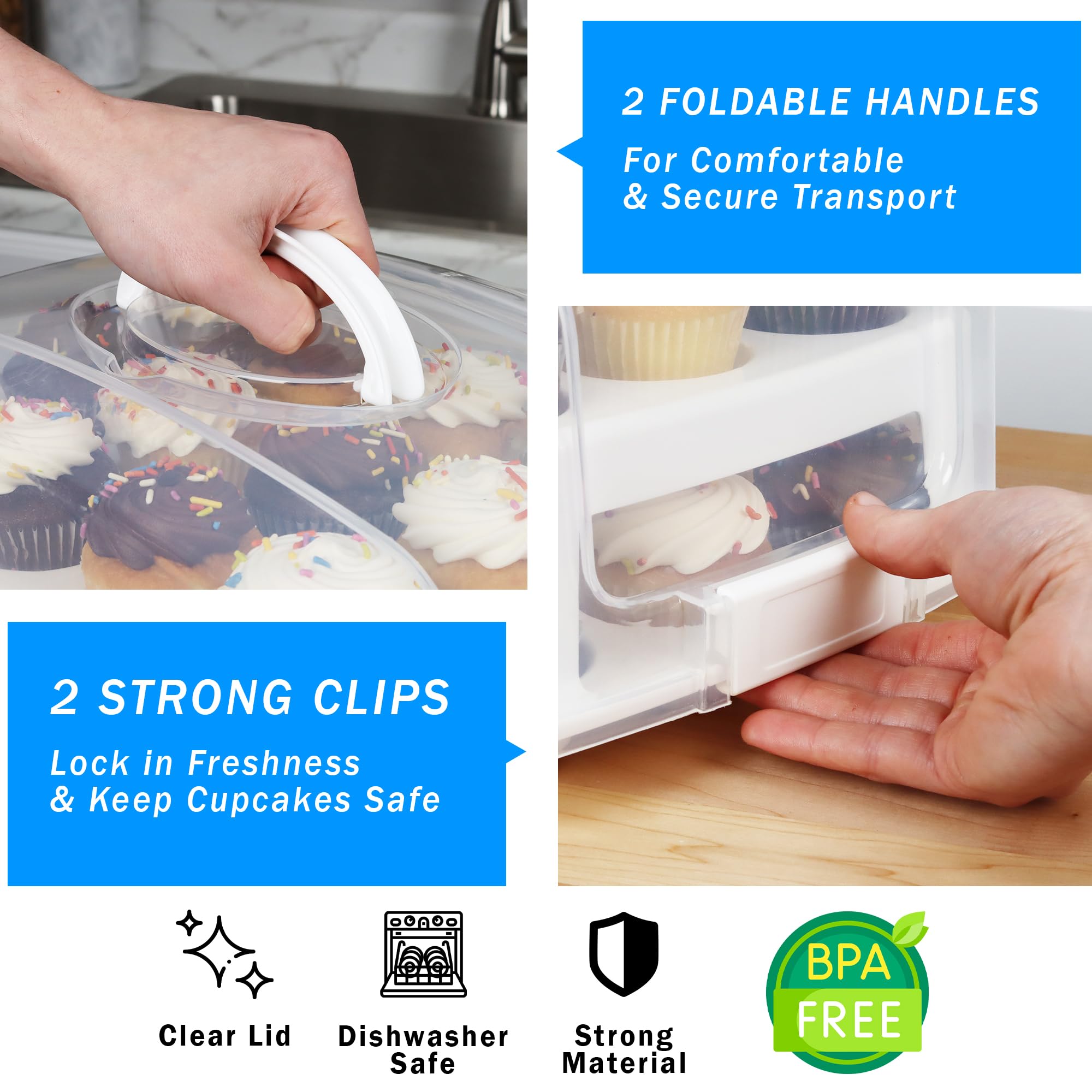 Joey'z 24-count container with secure handles reduces shifting.