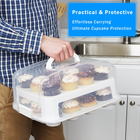 Joey'z cupcake carrier doubles as a display stand for easy serving.