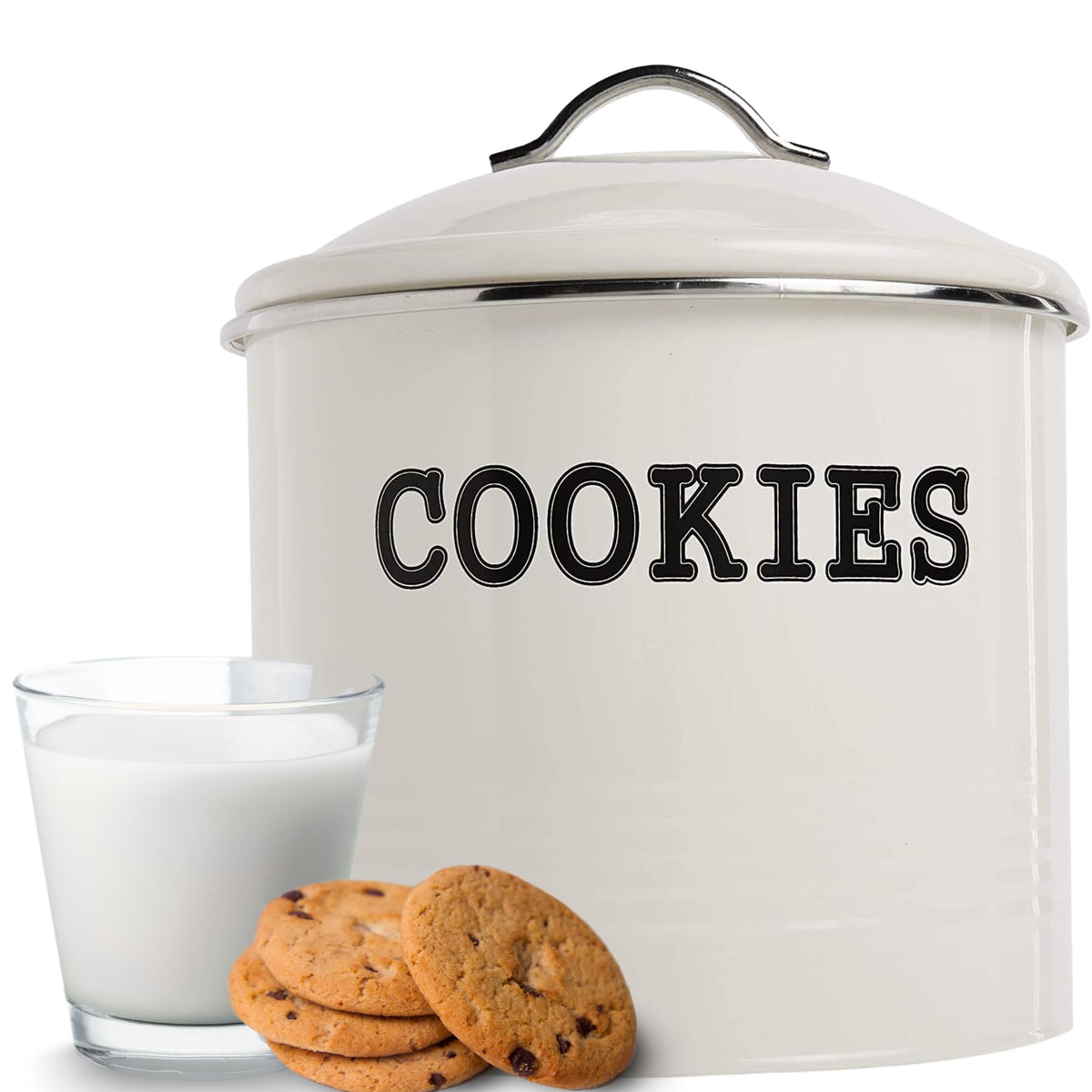 JOEY'Z large 1.25 gallon airtight cookie jar with lid keeps cookies fresh longer